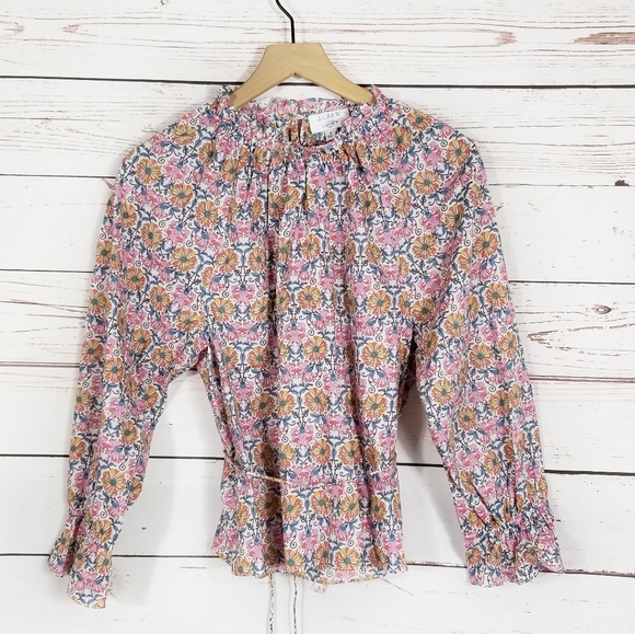 J. Crew x Liberty | Honeysuckle Floral Tie Waist Top NEW - Picture 5 of 11